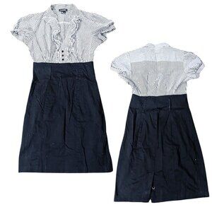 Vintage Y2K MY MICHELLE Office Siren Rockabilly Black & White Retro Bodycon Dres